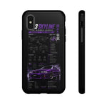 R33 Skyline Infographic Phone Case, Purple Spec Sheet Cover