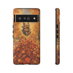 Yorkshire Terrier Jumping in Autumn Leaves Tough Case | Fall Dog Phone Cover