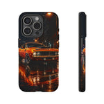Orange Cuda Phone Case, Rainy City Night Muscle Car Tough Cover