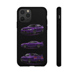 Purple R33 Skyline GTR JDM Sports Car Phone Case Tough Multi View