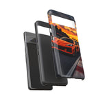 Orange C8 Z06 Flat Plane V8 Speed Art Tough Phone Case