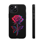 Glitch Rose Neon Phone Case Vaporwave Tough Cover
