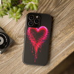Melting Glitch Heart Neon Phone Case