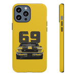 1969 Camaro Z28 Yellow Front View Muscle Car Tough Phone Case