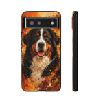 Bernese Mountain Dog Portrait Tough Phone Case - Warm Paint Splatter