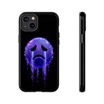 Glitch Sad Face Phone Case, Anime Melt Static Tough Cover