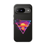 Synthwave Sunset Triangle Phone Case Retro Vaporwave Case