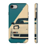S13 Teal White Pop-up Tough Phone Case for JDM Fans