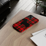 Scottish Terrier Silhouette Plaid Art Tough Phone Case
