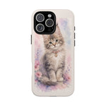 Maine Coon Watercolor Heart Phone Case Watercolor Kitten Art Gift