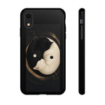 Yin Yang Cats Phone Case, Black White Stylized Art Cover