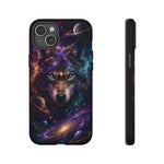 Cosmic Wolf Phone Case, Galaxy Nebula Portrait Tough Cover, Gift