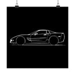 Chevy Corvette C5 Poster Side Profile Classic Sports Car Wall Art Print