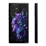 Holographic Wolf Phone Case, Fractured Prism Iridescent Cover