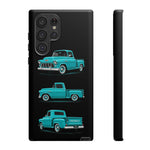 Turquoise 1955 Stepside Pickup Truck Tough Phone Case - 3 View