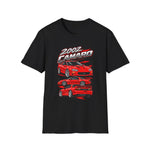 2002 Camaro Racing Graphic T-Shirt | Red Muscle Car, Checkered Flag