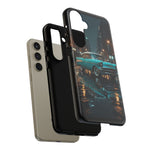 Vintage Teal 1957 Bel Air Classic Car Tough Case | Retro Rainy City Phone Cover