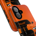 Orange Mustang Art Phone Case, GT500 American Muscle Car Tough Cover for Male