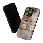 Persian Kitten Phone Case, Sleepy Macro Close-Up Portrait Cover