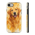 Golden Retriever Watercolor Art Tough Phone Case - Dog Portrait