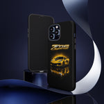 Z06 Corvette Phone Case, Yellow Neon Chrome Studio Cover