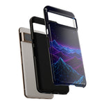 Retro Neon Mountains Phone Case | Vaporwave Galaxy Landscape