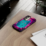 Neon Flamingo Pool Vaporwave Art Tough Phone Case