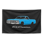1967 El Camino Wall Flag Banner 34x56 Light Blue Classic Muscle Truck