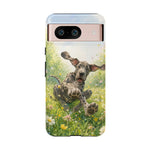 Playful Dog in Meadow Great Dane phone case | Puppy Art Tough Cover