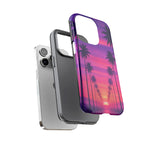 Retrowave Aesthetic Sunset Palm Trees phone case