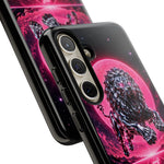 Chrome Lion Phone Case, Neon Grid Katakana Pride Tough Cover