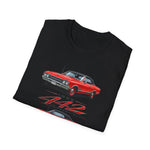 1965 Olds 442 Muscle Car T-Shirt | Classic Red Illustration