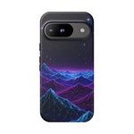 Retro Neon Mountains Phone Case | Vaporwave Galaxy Landscape