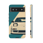 S13 Teal White Pop-up Tough Phone Case for JDM Fans