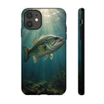 Largemouth Bass Phone Case, Sunlit Underwater Tough Cover, Gift