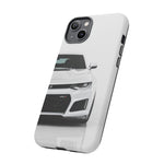 White Camaro Phone Case, ZL1 American Muscle Car Tough Cover for Men