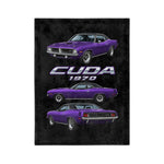 1970 Cuda Purple Muscle Car Blanket | Vintage Barracuda Throw