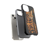 Bengal Cat Geometric Portrait Tough Phone Case - Gold Black Poly