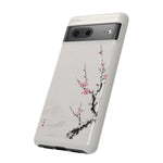 Plum Blossom Ink Wash Phone Case Minimalist Zen Tough Case