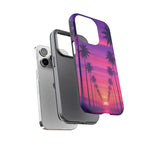 Retrowave Aesthetic Sunset Palm Trees phone case
