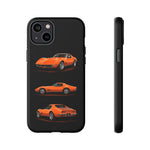 C3 Corvette Art Phone Case Orange, Three-View Vector Cover, Gift