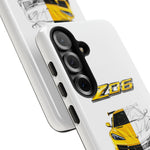 Z06 Corvette Phone Case, Yellow Sketch Reveal Chrome Cover