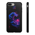 Cresting Wave Glitch Art Tough Phone Case - Blue Magenta