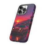 FD RX-7 Retro Sunset Sports Car Tough Case | Neon Vaporwave Beach Drive