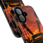Black Impala Lowrider Sunset Tough Phone Case - Palm Silhouette