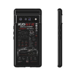 R35 GTR Infographic Phone Case, Black Spec Sheet Tough Cover