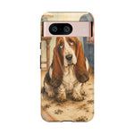 Guilty Basset Hound Phone Case, Muddy Watercolor Art Cover