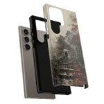 Autumn Temple Steps phone case | Japanese watercolor landscape cover
