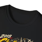 2018 Challenger Yellow Muscle Car T-Shirt | Retro Racing Graphic