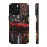 Red FD RX-7 Blossom Alley Tough Phone Case - Rain-Slicked Night